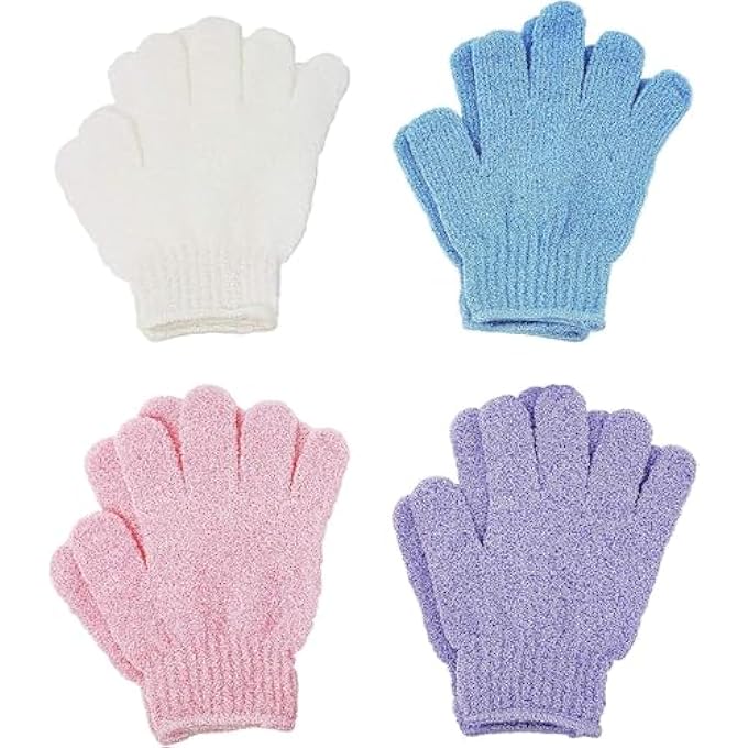 Lonimia Four sets of premium scrub wash mitts for body scrubs, massage, spa, and shower - spa accessories for men and women - Image 1